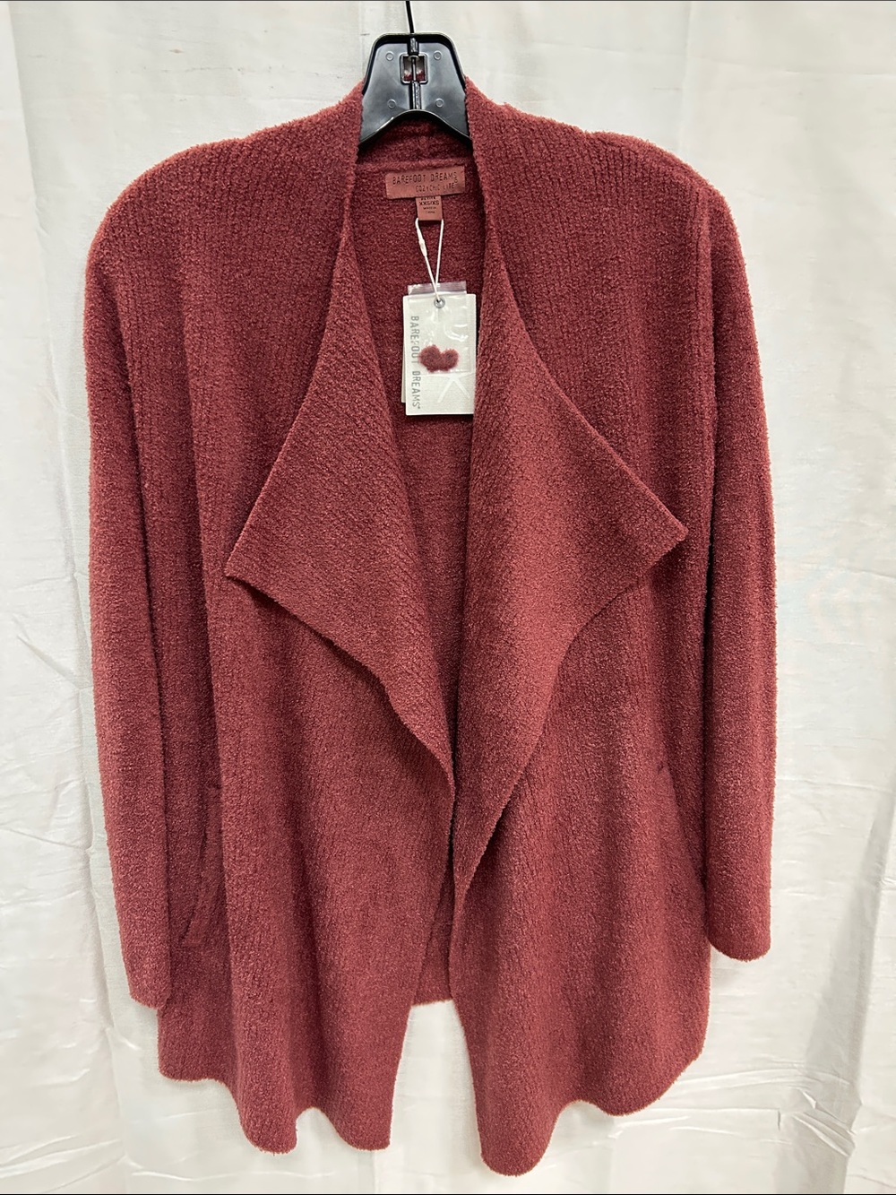 Barefoot Dreams Open-Front Cardigan Sweater - Rusted Brick Petite XXS/XS